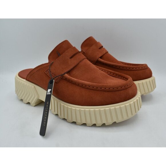 Sorel Women Size 7.5 ONA AVE Sanguine Red Bleached Ceramic Slip On Loafers Shoes - Picture 4 of 12